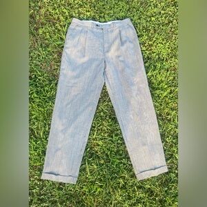 [Vintage] Houndstooth Wool cuffed Trousers Turn Ups - pleated sz 36 x32 Fenzi